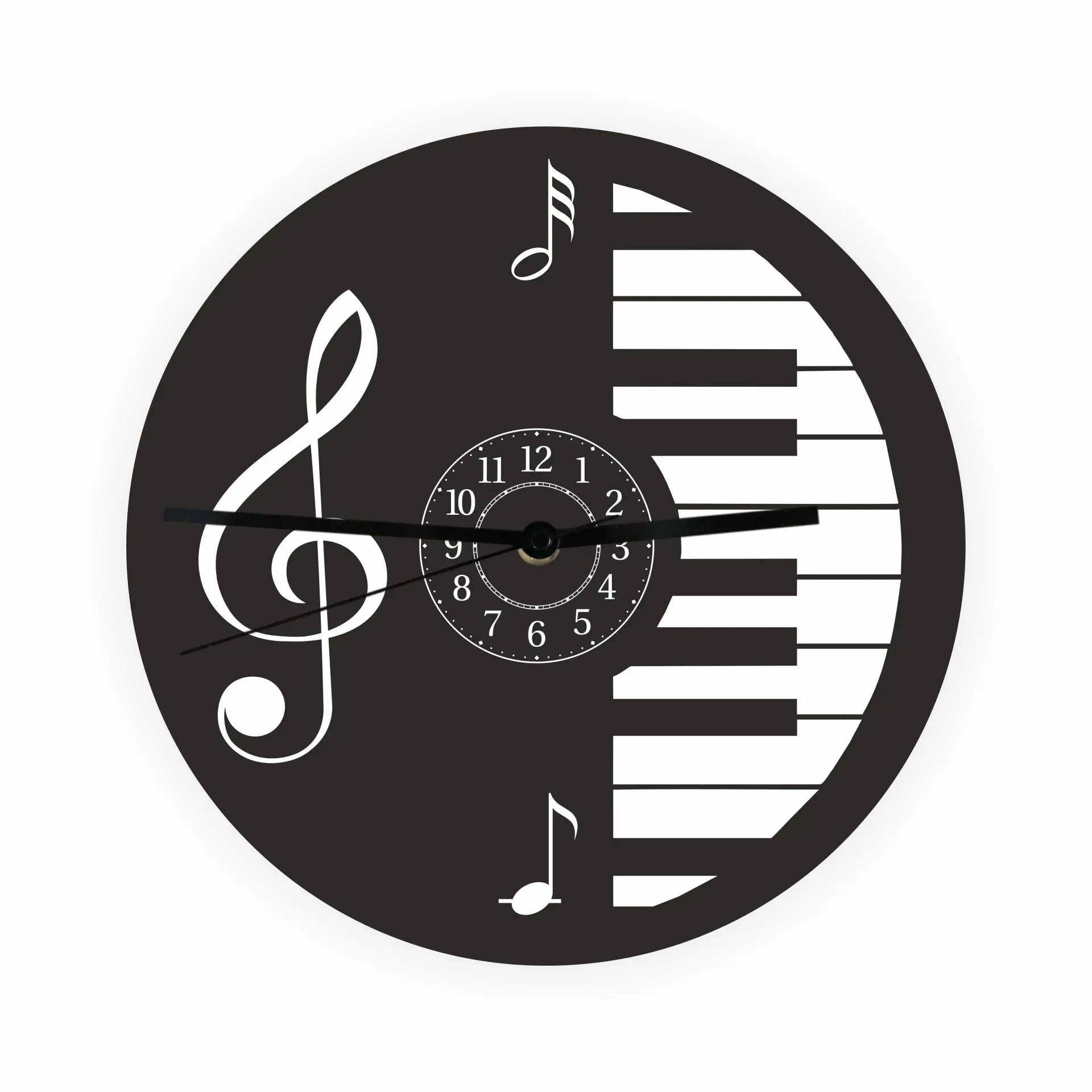 Ceas de perete Muzică - Surprinde-ți profesorul de muzică cu un cadou memorabil. Un design elegant inspirat de muzică și funcționalitate pentru a aduce armonie în spațiul său de lucru sau acasă.