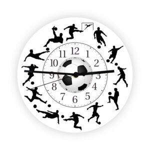 Adaugă pasiune și entuziasm în casa ta cu acest ceas de perete Fotbaliști. Un design captivant inspirat de fotbal, perfect pentru iubitorii acestui sport minunat.