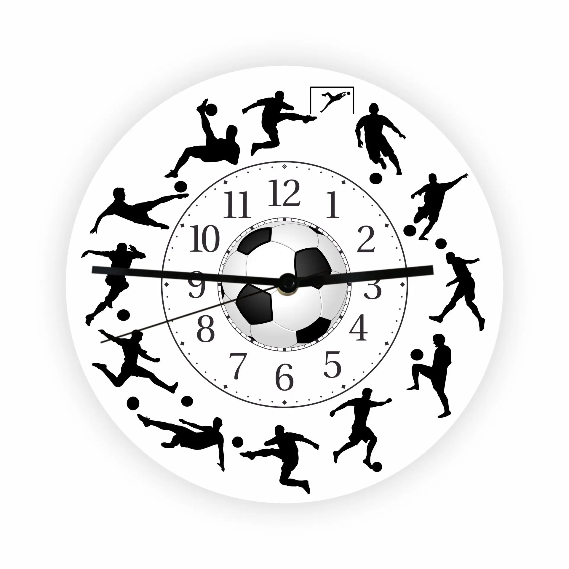 Adaugă pasiune și entuziasm în casa ta cu acest ceas de perete Fotbaliști. Un design captivant inspirat de fotbal, perfect pentru iubitorii acestui sport minunat.