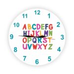 Ceas de perete alfabet - educativ, perfect pentru copiii dornici să învețe