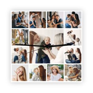 Ceas de perete personalizat cu 13 poze