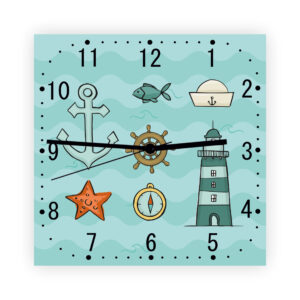Ceas de perete Elemente marine - Creează o atmosferă marină captivantă în camera ta
