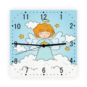 Descoperă un Ceas de perete copii - Îngeraș care nu doar măsoară timpul, ci este și un protector discret care veghează asupra micuțului tău în fiecare clipă. Cu designul său plin de dragoste și delicatețe, acest ceas va învălui camera copilului tău într-o atmosferă de vis și de protecție.